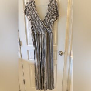 Blue Rain Striped Romper